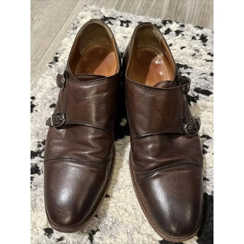 ANTONIO MAURIZI MENS BROWN MONK STRAP SHOES EU41/US8-8.5 MADE IN ITALY RP ~$200